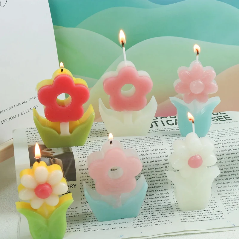 Soap Making Instructions - Blumen-Aromatherapie-Kerzenform aus Silikon, Kerzen- und Seifenform,
