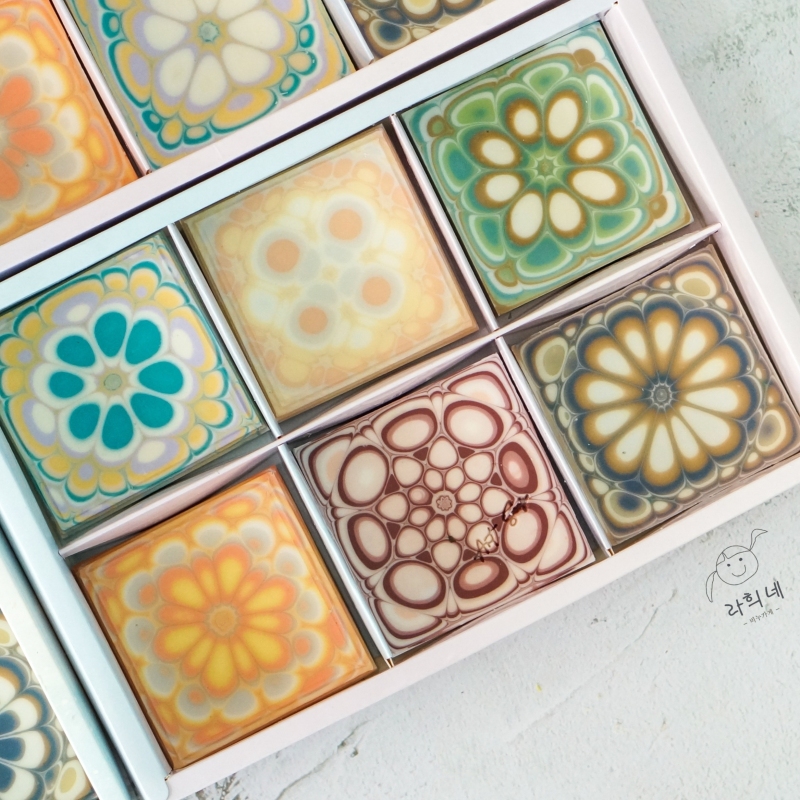 Soap Making Box - Quadratisches Muster Seife Mandala Blume Textur