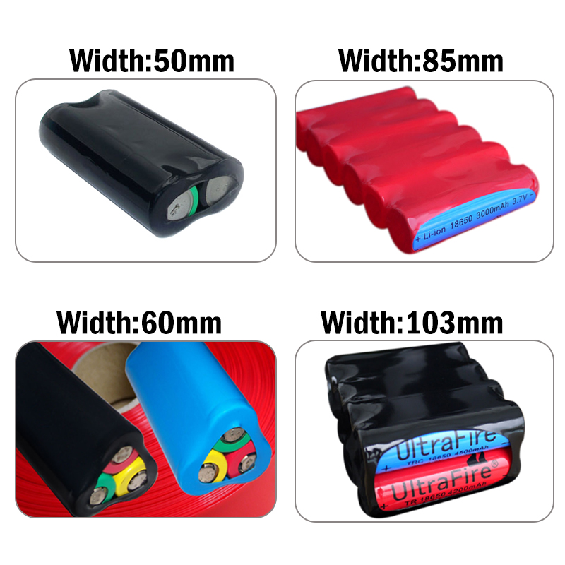 Shrink Wrap Pvc - 18650 Batterie-Schrumpffolien, PVC-Schrumpfschlauch, Breite 50/60/66/85/103 mm,